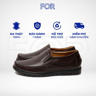 Giày lười nam FOR da bò cao cấp, thiết kế kiểu dáng slip on siêu tiện lợi, phần đế cao su siêu êm, chắc chắn F02