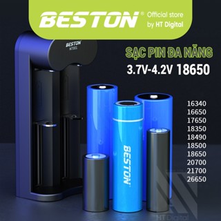 Pin Sạc 18650 3.7V Dòng Xả Cao Beston 3300mAh sạc đa năng M7001 cho pin 18650 20700 21700 26650 16340 16650 17650