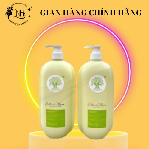 [Giá sỉ] Dầu gội xả kiềm dầu, kích mọc tóc Biotin Collagen Voudioty xanh lá 1000ML phiên bản 2024