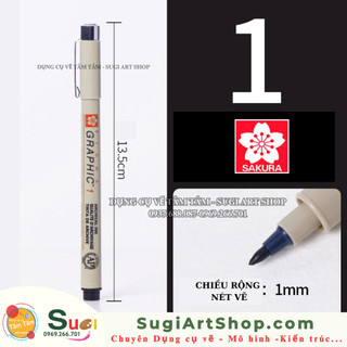 Bút line Sakura Micron nét 1.0 mm / 2.0 mm / 3.0mm, Bút line kháng nước