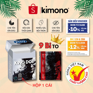 Bao cao su bi XTOY KING DOT 9 bi lớn, bcs siêu gân gai, nhiều gel bôi trơn, hương chocolate, hộp 1 chiếc bcs
