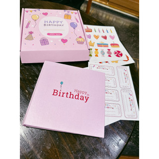 Sổ tay Happy Birthday - Quà chúc mừng sinh nhật người yêu - Tặng kèm giấy chứng nhận yêu, Sticker