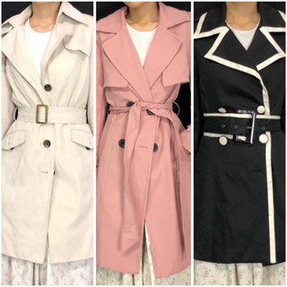 Áo khoác măng tô nữ dáng dài 2hand Hàn Quốc chất kaki