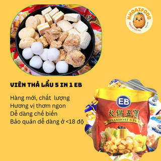 Viên thả lẩu 5 in 1  EB Malaysia thả lẩu, chiên, ăn vặt đều siêu ngon (túi 500g)