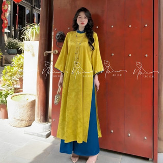 Áo Dài Cách Tân Nữ Dáng Suông Phối Cổ Và Tay, May Sẵn Mặc Chụp Ảnh, Đi Chơi, Du Lịch, Lễ Tết Đẹp
