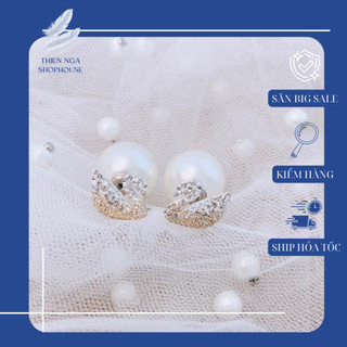 Khuyên tai nữ,trang sức swarovski thiên nga ombre vàng sang trọng,tinh tế fullbox_thien_nga_viet_nam