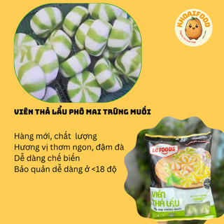 Viên thả lẩu trứng muối phô mai hãng lacusina màu xanh túi
