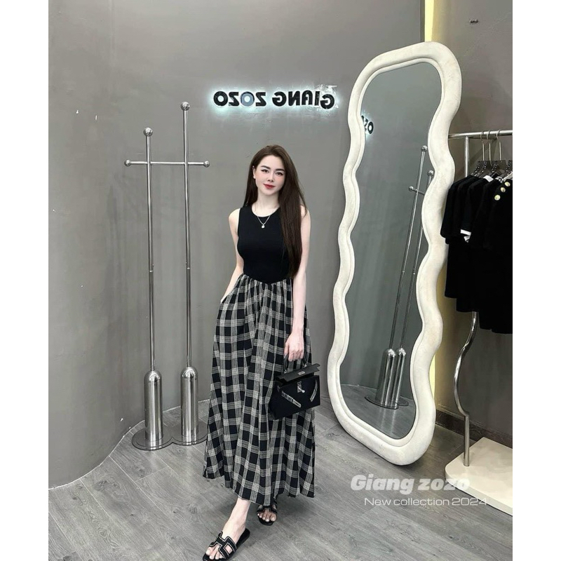 Váy Sát Nách Kẻ Caro