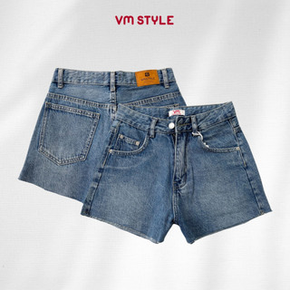 Quần short jean nữ VMSTYLE cạp cao trơn lai lua tua basic năng động đi chơi, đi biển 17 - SJU00056