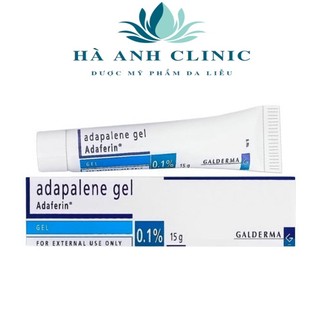 Kem Adapalene Gel 0.1 Adaferin Gel Giảm Mụn Trứng Cá Mụn Ẩn Mụn Đầu Đen Giảm Sưng Tấy Đỏ, Chống Lão Hóa 15 gram