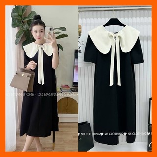 Váy bầu suông trắng 2 lớp - đầm bầu suông thời trangi