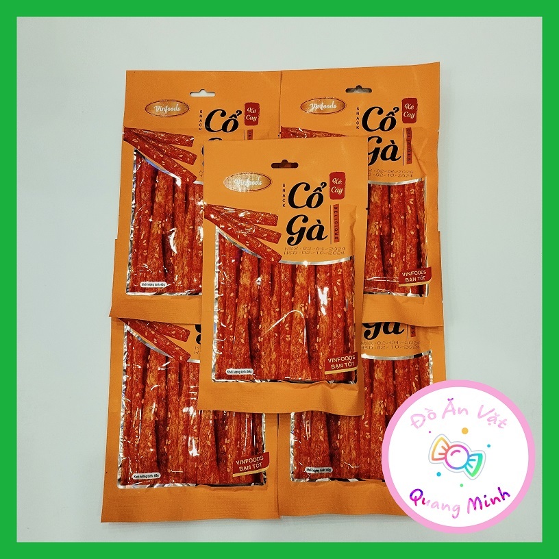 5 gói Snack Cổ gà xé cay Vinfoods gói 60g thơm cay hấp dẫn, đồ ăn vặt cổng trường hot nhất