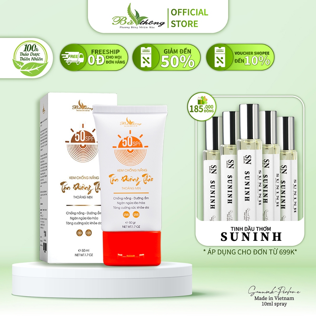 Kem chống nắng Tán Dương Thảo Bà Thông giúp ngăn ngừa hiệu quả các tia UV gây hại và bảo vệ làn da của bạn.