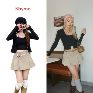 Chân váy ngắn Kby Mini Skirt xếp ly bản lớn có lót quần cùng chất liệu