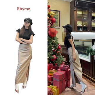 Chân váy kaki dài xẻ tà Kate Cut-Out Midi Skirt