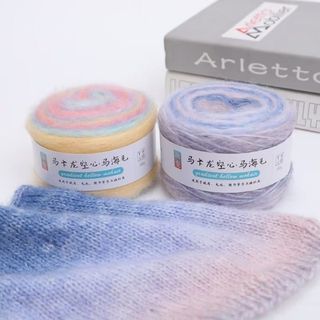 Len Loang cầu vồng mohair sợi to cuộn 50g
