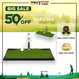 Thảm tập golf, thảm tập swing, pgm, thảm golf xoay 360, thảm golf mini bóng tự động trả về, thảm swing golf bám đất