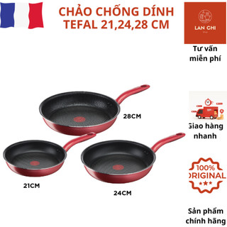 Chảo cạn, chảo chống dính tefal size 21, 24,28 cm, phù hợp với mọi bếp