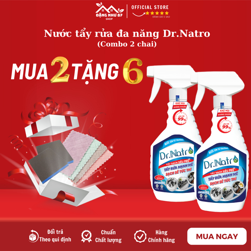 Nước tẩy đa năng Dr.Natro - Combo 2 chai
