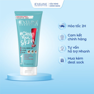 Gel rửa mặt Eveline Clean Your Skin kiểm soát dầu thừa trên da 3 tác động 200ML