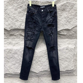 Quần jeans AMIRI thêu dọc đen phong cách trẻ trung sang trọng thời trang