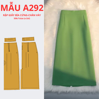 Rập giấy cứng cắt sẵn chân váy dáng a- mã a292