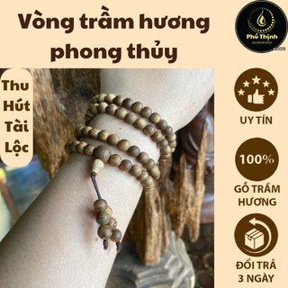Vòng tay trầm hương tự nhiên 108 hạt, chuối vòng phong thủy thời trang