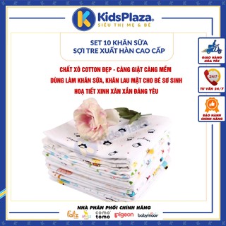 Set 10 khăn sữa sợi tre xuất hàn cao cấp