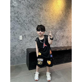 Bộ short ba lỗ Jordan 23 đen bé trai
