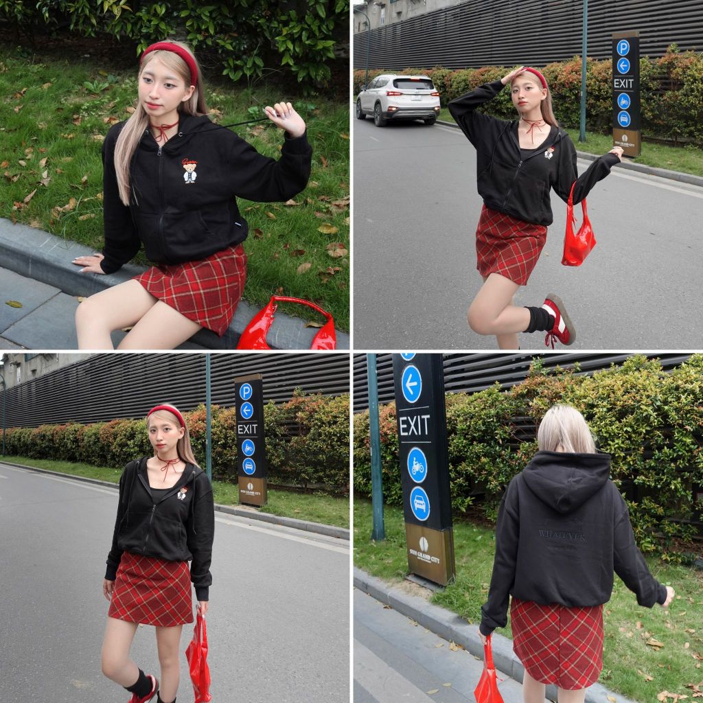 Áo Khoác Nỉ Chân Cua Hoodie Zip Gooan Gấu Teddy - Form Boxy Unisex | BigBuy360 - bigbuy360.vn