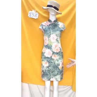 đầm sườn xám hoa size S/M-. S856