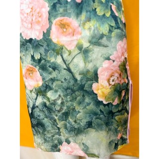 đầm sườn xám hoa size S/M-. S856
