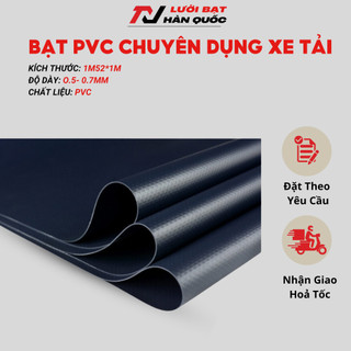 Bạt PVC Hàn Quốc Phủ Xe Tải Siêu Dày Siêu Bền Màu Xanh Đen Ép May Viền Miễn Phí theo Khổ 1m52