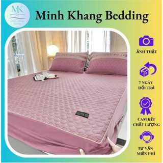 [BÁN RẺ] Bộ Ga Gối Phi Lụa Trần Bông Bo Chun CHRISTLAN DIRO Cao Cấp Đầy Đủ Kích Thước ( Ga + 2 Vỏ Gối )