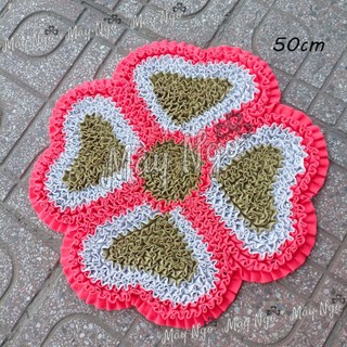 Thảm lau chân hoa trái tim 4 cánh vải dày