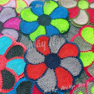 Thảm lau chân hoa 8 cánh xoay vải dày