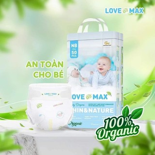 Bỉm hữu cơ Organic LOVE MAX quần 50 miếng kèm quà