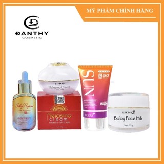 Bộ 4 sản phẩm sạch nám đan thy: serum, cao nám , kem face, kem chống nắng