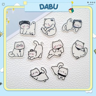 Huy hiệu cài áo pin cài balo DABU Chú bé mèo nhân vật hoạt hình dễ thương