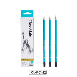 Bút chì gỗ có tẩy 2b/4b/6b classmate - 1 chiếc, nét bút mịn, dùng cho bé tập viết cl-pc412/pc414/pc416