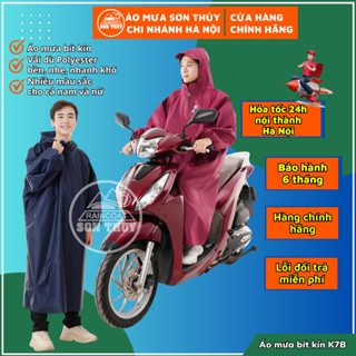  Áo Mưa Bít Kín Sơn Thủy Áo Mưa Một Người Trùm Toàn Thân Vải Dù Cao Cấp K7B Vân Tổ Ong Áo Mưa Ích Kỷ 