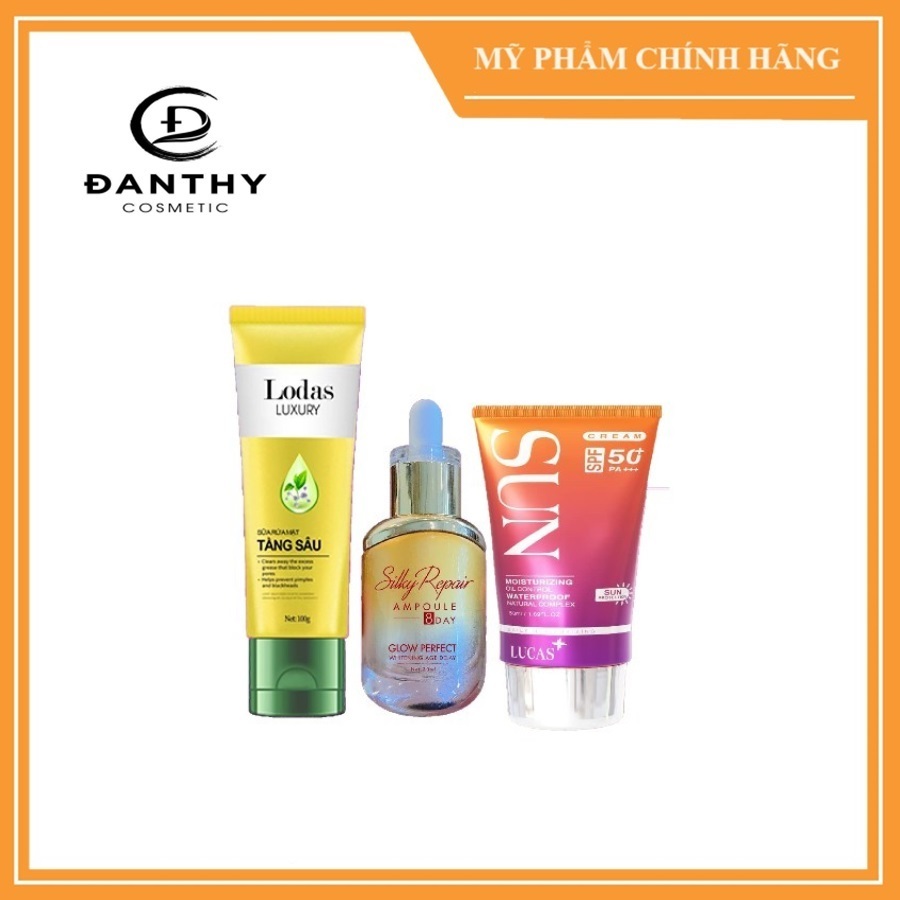 [Chính Hãng] Bộ 3 sản phẩm: Sữa rửa mặt, Serum Huyết thanh, Kem chống nắng Đan Thy