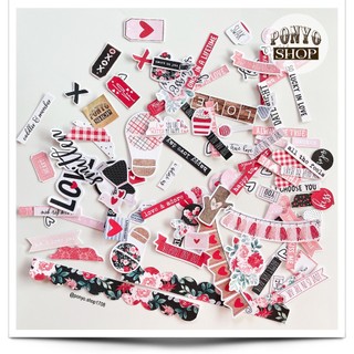 Die cut chủ đề Tình yêu ❤ Kissing Booth trang trí Scrapbook, làm khung ảnh Handmade