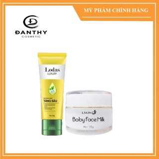 Bộ sản phẩm đan thy: sữa rửa mặt và kem baby face milk