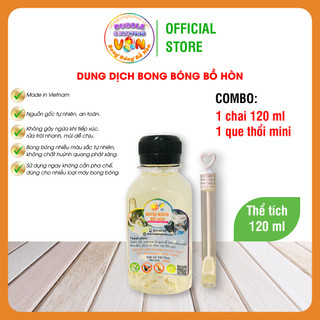 1Que mini và 1 chai 120ml dung dịch thổi bong bóng xà phòng MADE IN VN