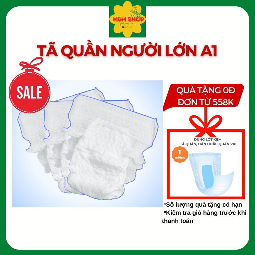 [Quà tặng] Combo 100 miếng Tã quần người lớn A1 size M/L/XL siêu thấm hút, tiết kiệm, chống tràn