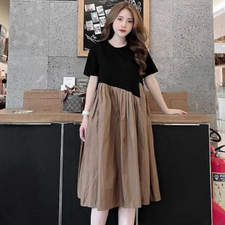 Đầm bầu công sở, Váy bầu cổ trắng xinh xắn cho các chị em, váy size 40-75KG
