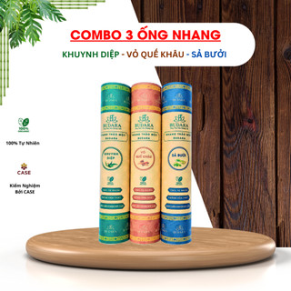 [Combo 3 hộp] Nhang khuynh diệp, quế khâu, sả bưởi - nhang thảo mộc budara