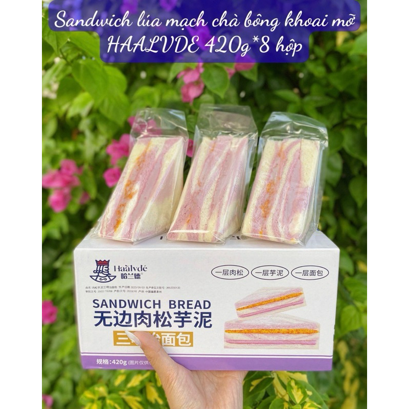 hộp 6 cái bánh sandwich tam giác chà bông khoai mỡ haalvde