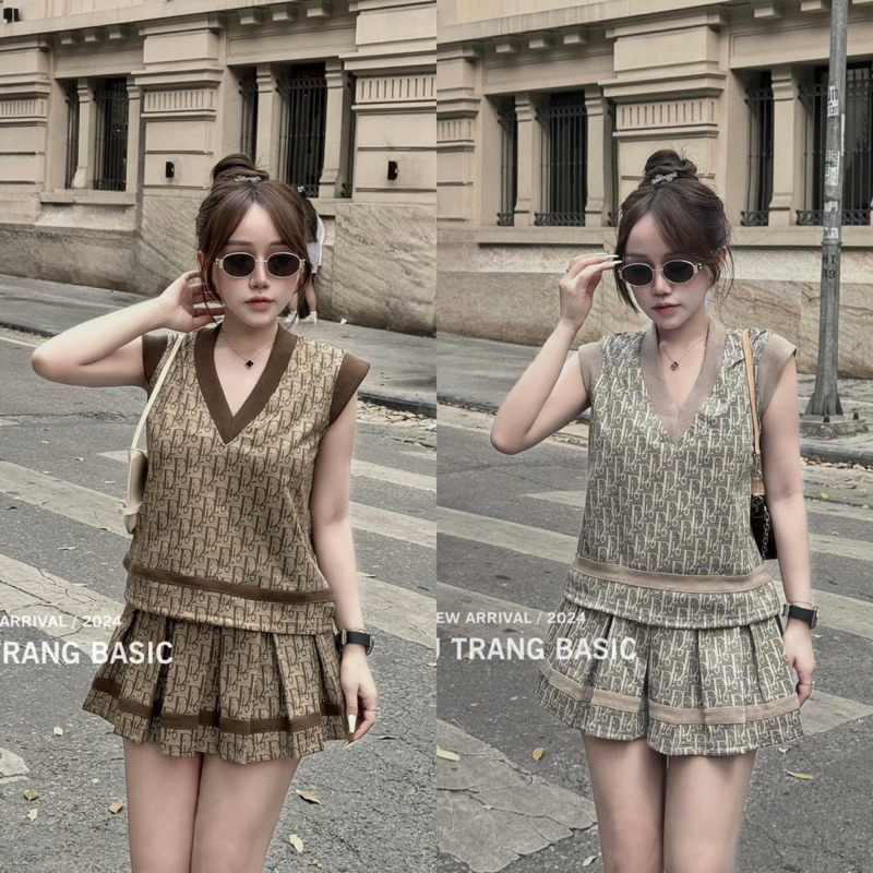 [CÓ SẴN] Set Váy Cổ Tim Đì O Kiều Trang Basic Hot Hit